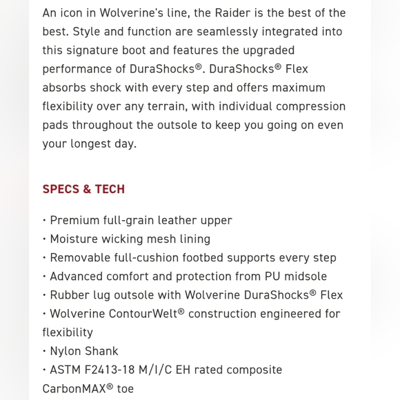 Wolverine "Raider" 6" Work Boot Carbon Toe Brown Leather W02419 | Men's Size 13 - Picture 13 of 15